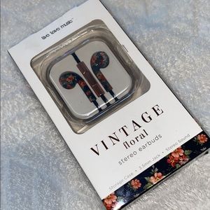 Vintage floral earbuds